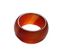Chalcédoine à cristal naturel bijoux Lucky Jade Stone Finger Finger rouge Agate Ring Elegance Accessoires Unisexe Boîte (Couleur: Rouge, taille: 18 mm)