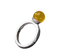 Chalcédoine jaune naturel 925 Bijoux à anneau en argent