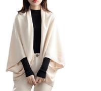 Châle Chaud à Double Usage en Faux Cachemire, Écharpe en Laine Avec Manches, Manteau Cardigan Doux Solide Automne Hiver, Tricot Léger (Beige, Taille Unique)