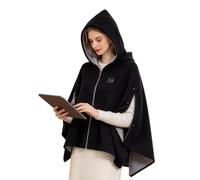 Châle Chauffant Cape Chaude Portable À Porter Et À Brancher Avec Trois | Poncho Plaid Couverture Électrique Pour Mère Adultes Personnes Âgées Mamie Lecture Noir