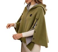 Châle Chauffant Cape Chaude Portable À Porter Et À Brancher Avec Trois | Poncho Plaid Couverture Électrique Pour Mère Adultes Personnes Âgées Mamie Lecture Vert