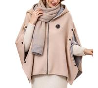Châle Chauffant Cape Chaude Portable À Porter Et À Brancher Avec Trois | Poncho Plaid Couverture Électrique Pour Mère Adultes Personnes Âgées Mamie Lecture Abricot