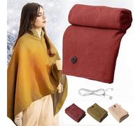 Châle Chauffant For Femme, Couverture Chauffante Douce À Fermeture Éclair, 3 Niveaux De Chauffage, Protège-genoux Confortable For La Maison, Le Bureau, La Voiture Et Les Voyages(Red)