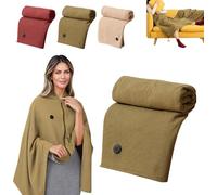 Châle chauffant portable USB pour femme - Enveloppe électrique à chauffage rapide en 15 secondes, 3 réglages de température réglables, couverture portable à fermeture éclair douce pour plus de confort