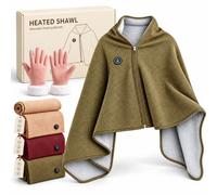 Châle Chauffant pour Femme USB, Cape avec 3 Niveaux de Chaleur (#02) | Plaid Chauffant Format Poncho pour Intérieur et Extérieur
