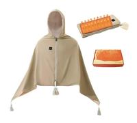 Châle Chauffant USB Avec Capuche Et Fermeture Éclair | 3 Températures, Confort Double Face, Lavable En Machine Pour Maison Bureau Camping (Beige,Emballage Boîte Cadeau)