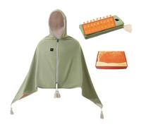 Châle Chauffant USB Avec Capuche Et Fermeture Éclair | 3 Températures, Confort Double Face, Lavable En Machine Pour Maison Bureau Camping (Vert,Emballage Boîte Cadeau)