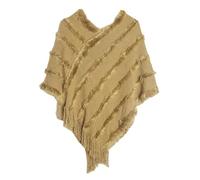 Châle-couverture, poncho et cape, Poncho tricoté à col en V for femme, pull réversible, châle, multicolore, automne hiver(5)
