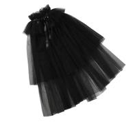 Châle de mariée couvrant l'épaule en tulle pour danse, scène, jeu, costume, carnaval, bijoux d'épaule, poncho, cape, châle en tulle pour femme, Noir , taille unique