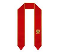 Châle de remise de diplôme avec drapeau du Monténégro, écharpe, étole, écharpe, pour études internationales, fierté, femmes et hommes