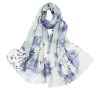Châle Dentelle Flower Print long soft Wrap Scarf simulation Shawl Scarves Écharpe Coton Noire (Light Green, One Size)
