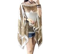 Châle d'été de protection solaire pour femme - Style français décontracté cardigan de plage léger respirant en mousseline de soie châle enveloppant écharpes poncho capelets tops, #6, taille unique