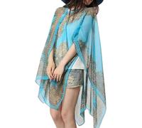 Châle d'été de protection solaire pour femme - Style français décontracté cardigan de plage léger respirant en mousseline de soie châle enveloppant écharpes poncho capelets tops, N°2, taille unique