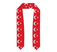 Châle drapeau de la Turquie pour remise de diplôme universitaire cérémonie chorale châle classique lisse doux, Aplati, Taille unique