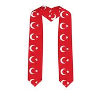 Châle drapeau de la Turquie pour remise de diplôme universitaire cérémonie chorale châle classique lisse doux, coin pointu, Taille unique