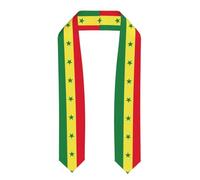 Châle drapeau du Sénégal pour remise de diplôme universitaire cérémonie chorale châle classique lisse doux, Aplati, Taille unique