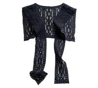 Châle en dentelle multi-usage avec motifs creux pour intérieur et extérieur résistant au soleil - Cape tricotée pour les vacances - Écharpe tendance, 696 Noir, Taille unique