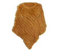 Châle en Fourrure Douce Et Chaude pour Femmes Écharpe Poncho Tricotée Asymétrique Manches Chauve-Souris Col Rond Pull Poncho