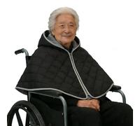 Châle Épais For Soins En Fauteuil Roulant Avec Chapeau, Couverture Chaude For Les Épaules Du Patient Alité, Couverture D'épaule, Adaptée Aux Produits De Soins For Personnes Âgées(Black)