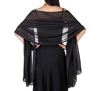 Chale Femme Elegant Mousseline Etoles Femme et doux tulle Mousseline de soie Echarpes Mariage Soirée de gala Foulard