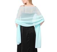 Chale Femme Elegant Mousseline Etoles Femme et doux tulle Mousseline de soie Echarpes Mariage Soirée de gala Foulard