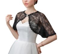 Châle léger en dentelle strass décoration respirant soirée Wrap pour mariage et fête à la mode femmes, Noir , Taille unique