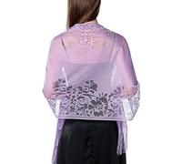 Chale Mariage Femmes Floral Dentelle Elégant Châle Étole avec Frange Cérémonies Parties Fêtes