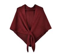 Châle Pashmina For Femmes, Châles Tricotés En Laine Et Cachemire Haut D'épaule Pull Cape Écharpe Triangulaire(Burgundy)