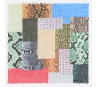 Châle patchwork géométrique en cuir façon serpent UN