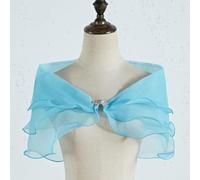 Châle pour femme, robe de mariée de style forêt, cape d'épaule couvrant les bras, enveloppement tendance (bleu clair)