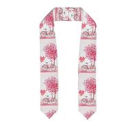 Châle romantique pour la Saint-Valentin, motif cœur, arbres, vélo, remise de diplôme, cérémonie, chorale, classique, lisse et doux, Aplati, Taille unique