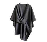 Châle surdimensionné en peluche confortable pour temps froid, écharpe réversible pour intérieur/extérieur, multi-usage, automne hiver, gris foncé, taille unique