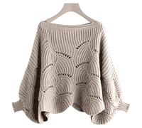 Châle tricoté à manches chauve-souris,Chandails Baggy à la mode pour femmes, manches chauve-souris chaudes, ourlet irrégulier | Pulls amples en tricot torsadé à la mode pour temps froid, hiver et auto