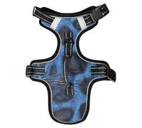 Chaleco para perro Harnais réfléchissant pour chien et chat avec poignée Motif peau de léopard Bleu Taille M