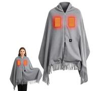 Châles Chauffants Enveloppants Couverture Douce et Chaude Lavable Sécurisée | Châle Couverture Chauffante Réchauffe Pendant L'Hiver pour Canapé Lit Maison Dort Gris clair