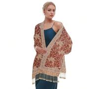 Châles et étoles pashmina pour femmes - Écharpe jacquard douce et soyeuse réversible - Châle écharpe bohème, jaune, Taille unique