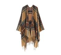 Châles Femme, Poncho Cape Cardigan Ouvert Doux, Pull Écharpe Oversize pour Soirée, Mariage, Fête, Voyage (Marron Kaki Noir)