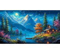 Chalet coloré Puzzle 1000 pièces Educa Cadeau Unique Décoration Intérieure Jeu éducatif Challenge Toy pour Adultes et Enfants à partir de 12 Ans 75x50cm/1000pcs