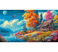 Chalet coloré Puzzle 1000 pièces Educa Jeu D'Intelligence Décoration Intérieure Jeu éducatif Challenge Toy pour Adultes & Enfants des 14 Ans 38x26cm/1000pcs