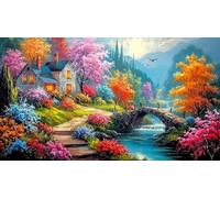 Chalet coloré Puzzle 1000 pièces Educa Jeu D'Intelligence Décoration Intérieure Jeu éducatif Challenge Toy pour Adultes & Enfants des 14 Ans 75x50cm/1000pcs