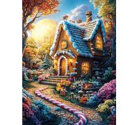 Chalet d'automne 300 Pièces Puzzle Expert Confirmé en Carton Rigide Haute Densité Animaux de Paysage Naturel Très Difficile Motif Complexe Décoration Murale Cadeau Premium 300 PCS