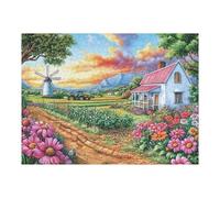 Chalet de Campagne Route de Ferme 500 Pièces Puzzle Débutant en Carton sans Déformation Facile Apprentissage Anti-Stress Passe-Temps Idée Cadeau Saint Valentin Premium 500 PCS