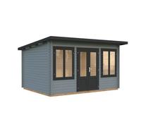 Chalet de jardin Lisa en bois peint gris - PALMAKO - Ep.34 mm - 420x320 cm - 16,1 m²