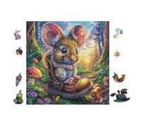 Chalet de la Souris dans la Vieille Chaussure 100 Pieces Casse-tête pour Ado en Carton Haute Qualité Facile Débutant Activité Familiale Soirée Entre Amis Cadeau Fête des Mères 28x28cm