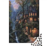 Chalet de Montagne et forêt Adultes Puzzles 1000 Pièces Durable Jeu ÉduLe chatif Défi Jouet Jeux De Puzzle pour Toutes Les Adultes Décoration De La Maison Adultes Puzzle 1000 Pièces 1000pcs (75x50cm)