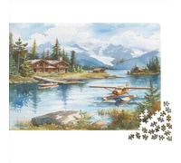 Chalet de Montagne et forêt Puzzle 1000 Pièces pour Adultes - Jeu D'activités Familiales Stimulantes - Puzzle 1000 Pièces pour Adultes - Idéal pour Les Hommes Et Les Femmes 1000pcs (75x50cm)