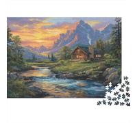Chalet de Montagne et forêt Puzzle 1000 Pièces pour Adultes,Jigsaw Puzzle, Design Unique Jouet ÉduLe chatif pour Adolescents Et EnfLes Fourmis Idée Cadeau 1000pcs (75x50cm)