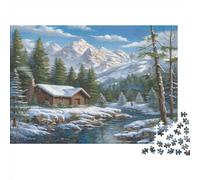 Chalet de Montagne et forêt Puzzle Adulte - Puzzle 1000 P - Adultes Et Enfants À Partir De 14 Ans - Puzzle De Qualité Supérieure 1000pcs (75x50cm)