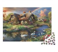 Chalet de Montagne et forêt Puzzle Adulte - Puzzles 1000 P Adultes Et Enfants Dès 14 Ans - Puzzle De Qualité Supérieure 1000pcs (75x50cm)