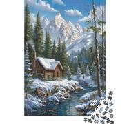 Chalet de Montagne et forêt Puzzles Adulte - Puzzle 1000 Pièces pour Adultes Et Enfants Dès 14 Ans - Puzzle De Qualité Supérieure 1000pcs (75x50cm)